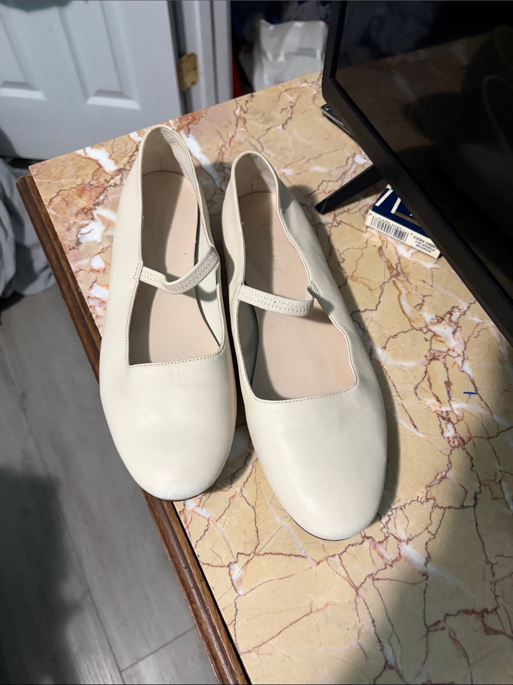 Everlane Cream Mary Jane Ballet Flats